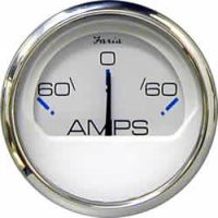 Faria 13831 Chesapeake SS White Ammeter Gauge