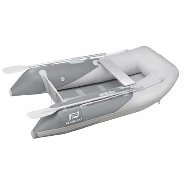 Grey inflatable boat