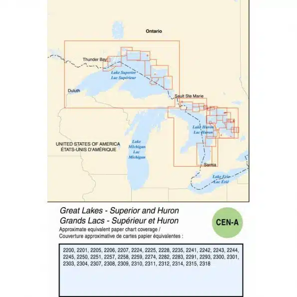 Canadian Hydrographics CEN-A Electronic Charts (ENC) Great Lakes - Superior and Huron