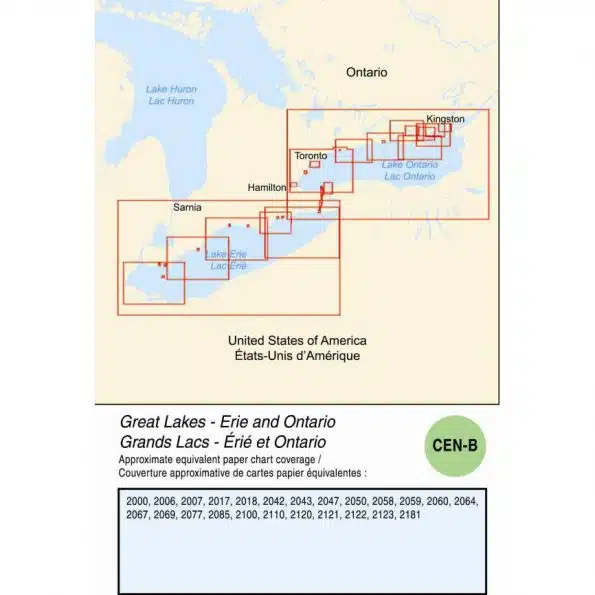 Canadian Hydrographics CEN-B Electronic Charts (ENC) Great Lakes - Erie and Ontario