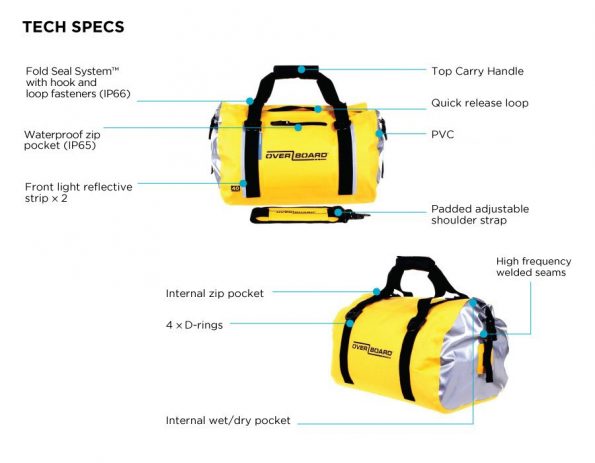 Overboard OB1151Y Classic Waterproof Duffel Bag - 60 Litres - Image 3