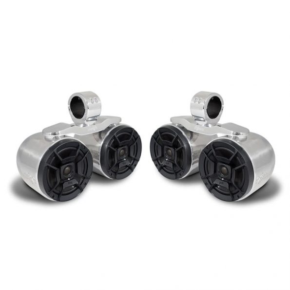 Aerial Twin Bullet Speakers – Polished Aluminum