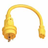 Marinco Pigtail Adapter, 15A 125V Female To 30A 125V male
