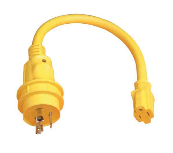 Marinco Pigtail Adapter, 15A 125V Female To 30A 125V male