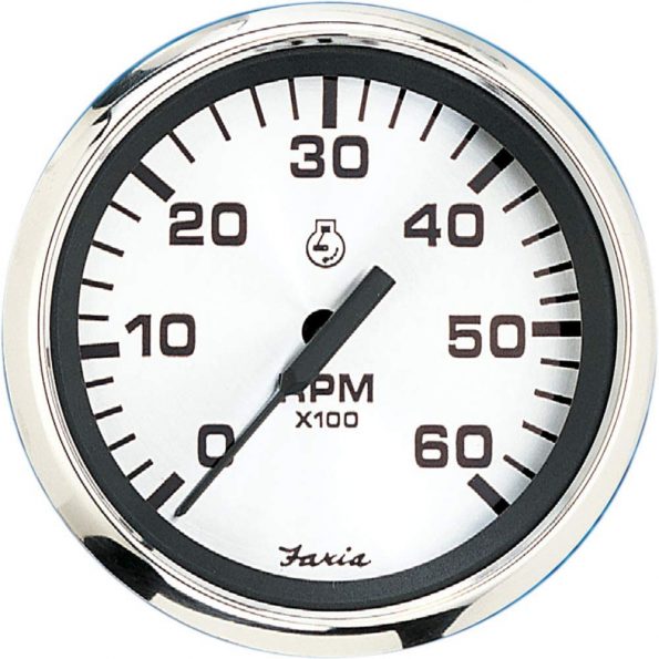 4" Faria Boat Tachometer Spun Silver 36004