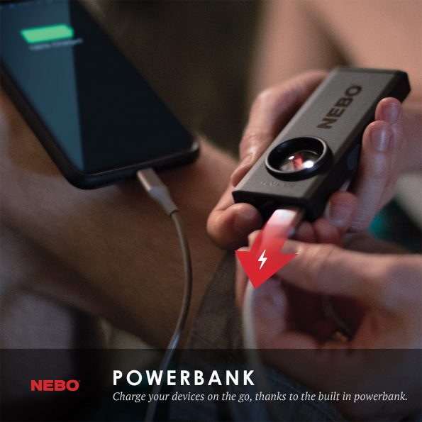 NEBO Slim+ Rechargeable Pocket Light with Laser Pointer and Power Bank - Image 5