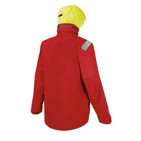 back of red sailing jacket