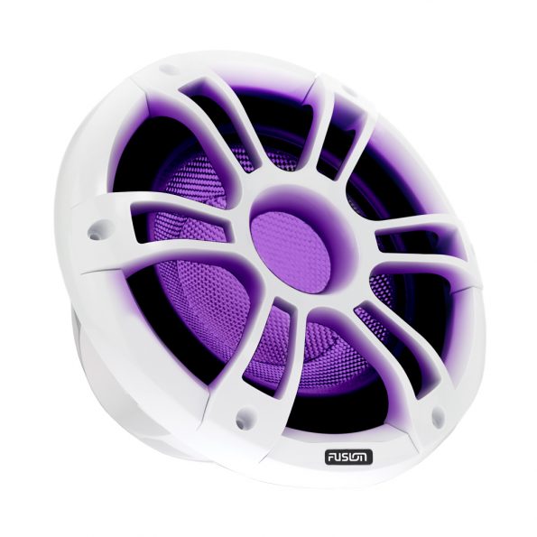 FUSION Signature Series 3 10" 600-Watt Sports White Marine Subwoofer with CRGBW