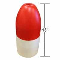 13" Kufa Red and White Bullet Float