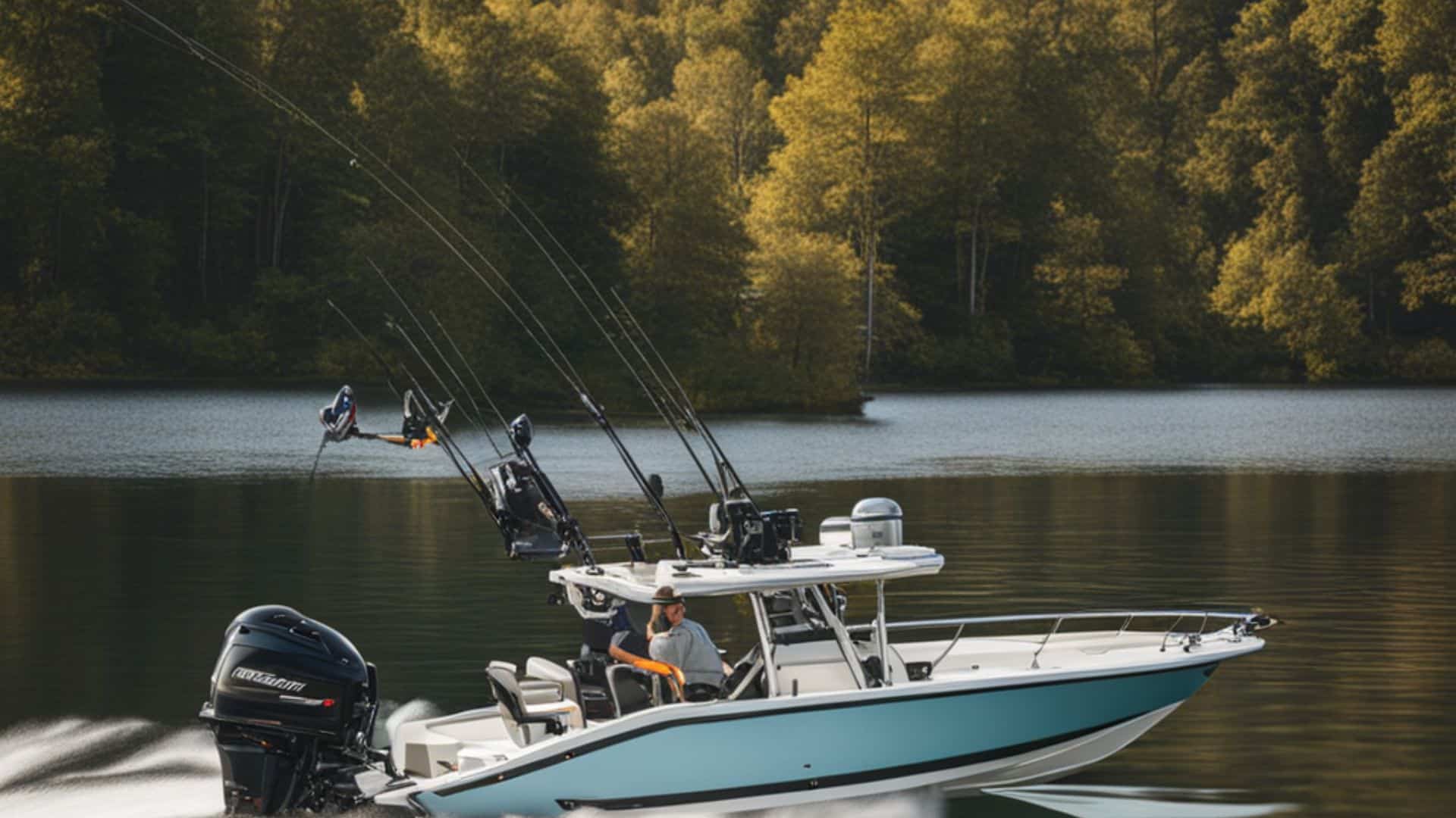 Trolling motor being used on a boat