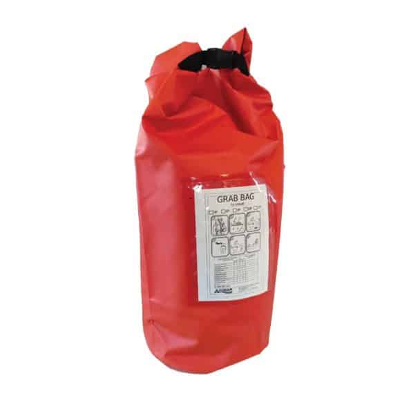 Additional safety equipment red bag with a white label Lalizas additional equipmennt