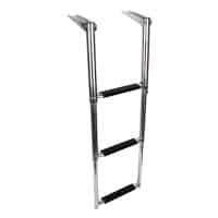 Telescopic Ladder, 3 steps, Inox 316, L.34-29/64xW.11-27/64''(L875xW290mm)