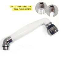 Barka Elbow Shower with Adjustable Flow White-Chrome