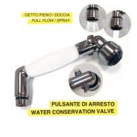 Barka Elbow Shower with Water Conservation Valve and Adjustable Flow
