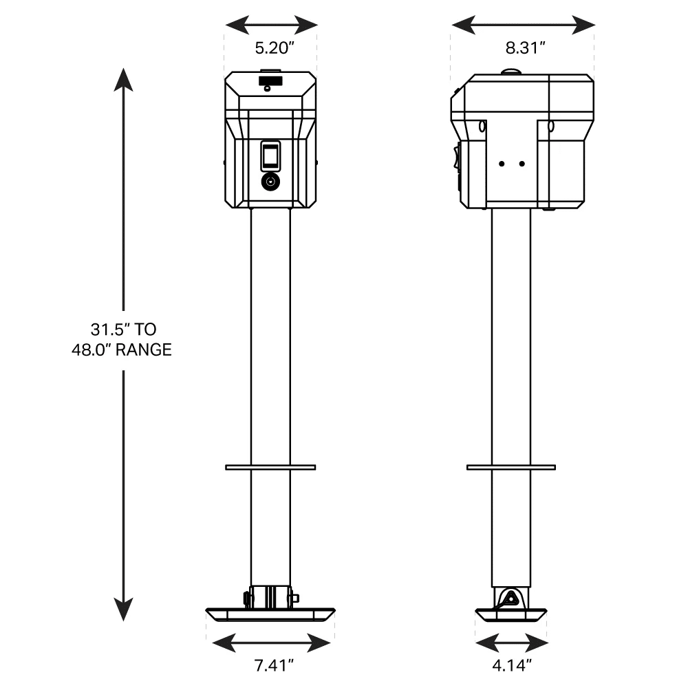 Trailer Valet Electric Trailer Jack 12 Volt 3500 Lb Capacity - Image 5