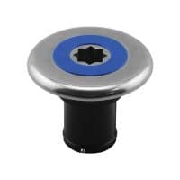 INOX Deck Filler Ø2'' (38 mm), with Blue Cap, for Water, Black Base
