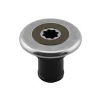INOX Deck Filler Ã˜2'' (38 mm), with Brown Cap, for Waste Water, Black Base