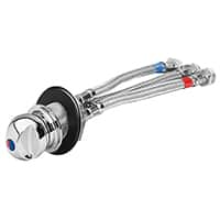 Mixer Water Tap (C/H), Chr Brass, w/3 -Hose Conn. 8'' (20 cm)