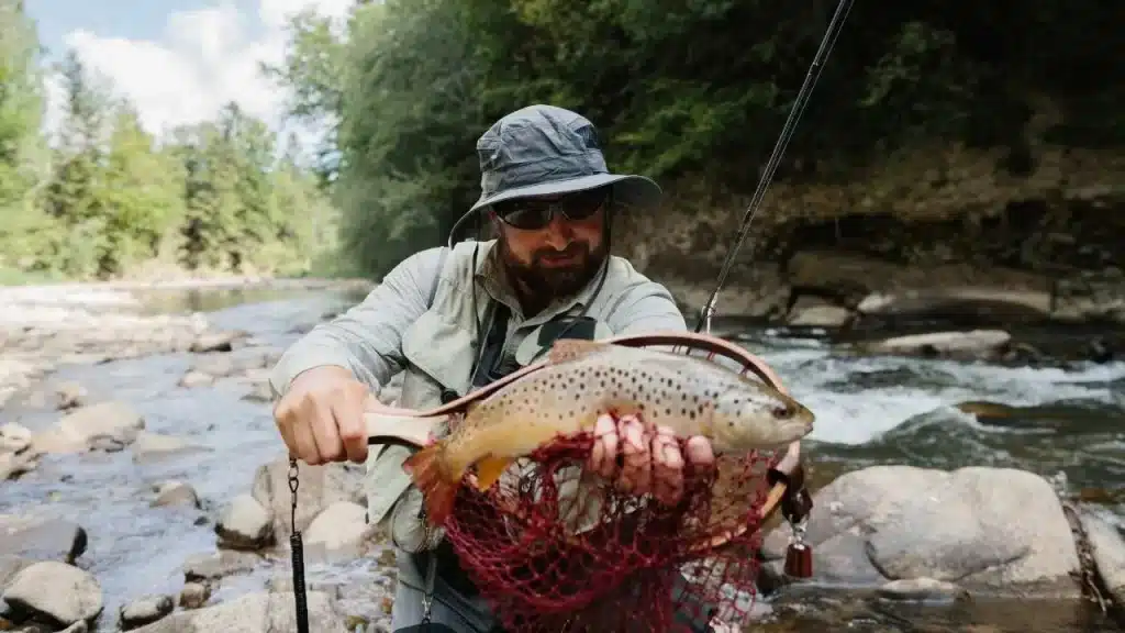 a Person caught a trout